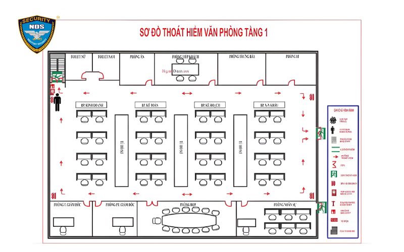Sơ đồ thoát hiểm cho nhà xưởng, văn phòng công ty