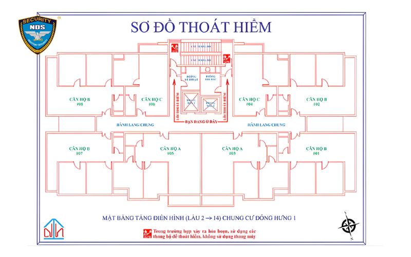 Sơ đồ thoát hiểm nhà xưởng của tầng 2